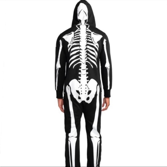 Tipsy Elves Unisex Skeleton Romper , Skeleton Costume , Skeleton Onesie - Picture 4 of 4